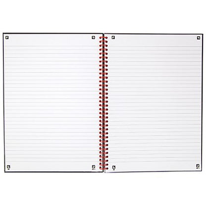 Black n' Red Wirebound Notebook, A4, Ruled, 140 Pages, Pack of 5