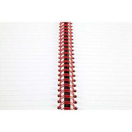 Black n' Red Wirebound Notebook, A4, Ruled, 140 Pages, Pack of 5