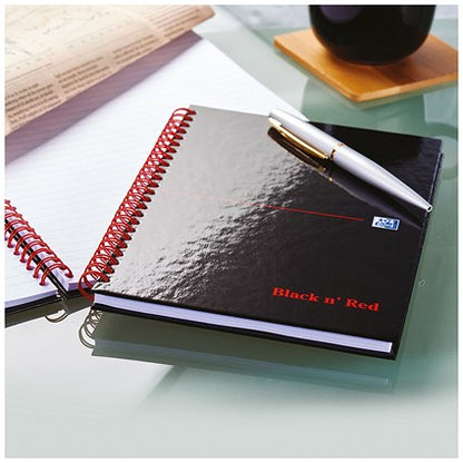Black n' Red Wirebound Notebook, A4, Ruled, 140 Pages, Pack of 5