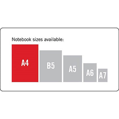 Black n' Red Wirebound Notebook, A4, Ruled, 140 Pages, Pack of 5
