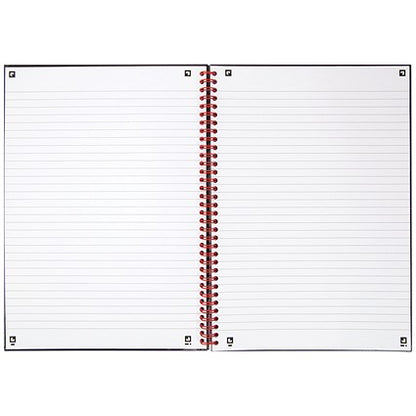 Black n' Red Glossy Black Wirebound Notebook, A4, Ruled & Perforated, 140 Pages, Pack of 5