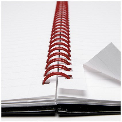 Black n' Red Glossy Black Wirebound Notebook, A4, Ruled & Perforated, 140 Pages, Pack of 5