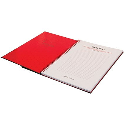Black n' Red Glossy Black Wirebound Notebook, A4, Ruled & Perforated, 140 Pages, Pack of 5