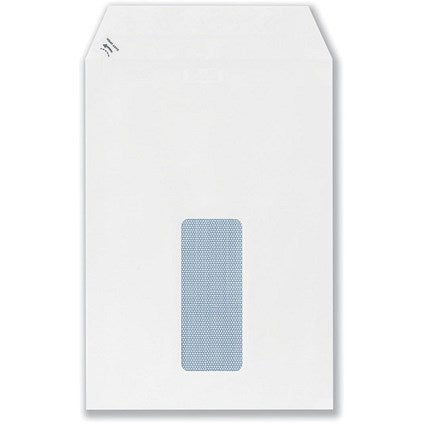 Plus Fabric C5 Pocket Envelopes, Window, Self Seal, 120gsm, White, Pack of 500