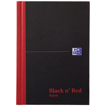 Black n' Red Casebound Notebook, A6, Ruled, 192 Pages, Pack of 5