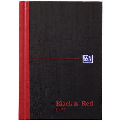 Black n' Red Casebound Notebook, A6, Ruled, 192 Pages, Pack of 5
