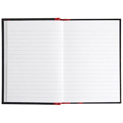 Black n' Red Casebound Notebook, A6, Ruled, 192 Pages, Pack of 5