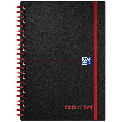 Black n' Red Wirebound Polypropylene Notebook, A5, Ruled, 140 Pages, Pack of 5