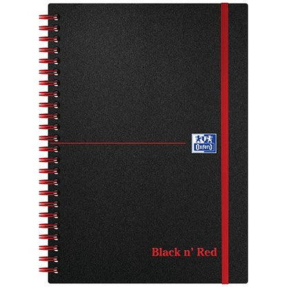 Black n' Red Wirebound Polypropylene Notebook, A5, Ruled, 140 Pages, Pack of 5