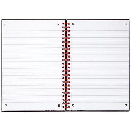 Black n' Red Wirebound Polypropylene Notebook, A5, Ruled, 140 Pages, Pack of 5