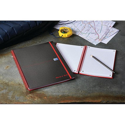 Black n' Red Wirebound Polypropylene Notebook, A5, Ruled, 140 Pages, Pack of 5