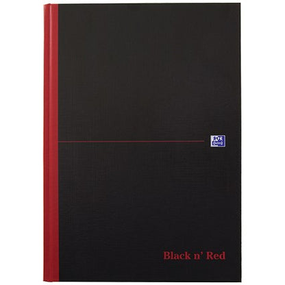 Black n' Red Casebound Notebook, A4, Ruled & Indexed A-Z, 192 Pages, Pack of 5