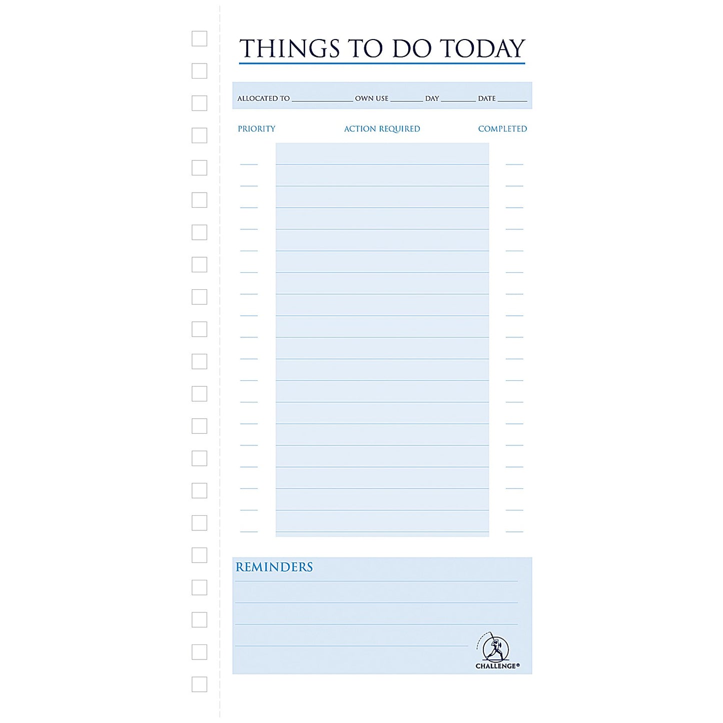 Challenge Wirebound Things to do Today Book, Perforated, 280x141mm, 115 Pages