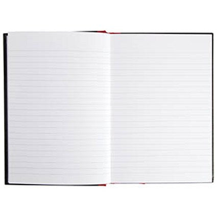 Black n' Red Recycled Casebound Notebook, A5, Ruled, 192 Pages, Pack of 5