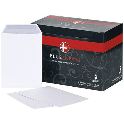 Plus Fabric C5 Pocket Envelopes, Self Seal, 120gsm, White, Pack of 500