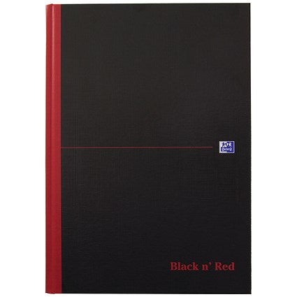 Black n' Red Casebound Notebook, A4, Ruled, 192 Pages, Pack of 5