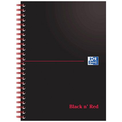 Black n' Red Soft Cover Wirebound Notebook, A5, Ruled & Perforated, 100 Pages, Pack of 10