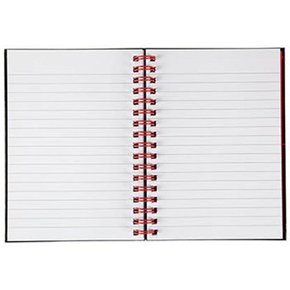 Black n' Red Wirebound Notebook, A6, Ruled & Perforated, 140 Pages, Pack of 5