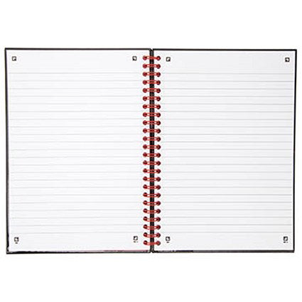 Black n' Red Wirebound Notebook, A5, Ruled & Perforated, 140 Pages, Pack of 5