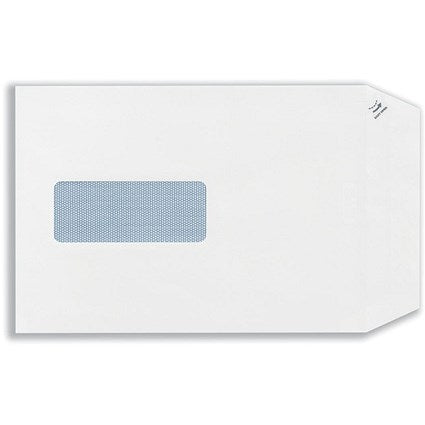 Plus Fabric C5 Pocket Envelopes with Window, White, Peel and Seal, 120gsm, Pack of 500