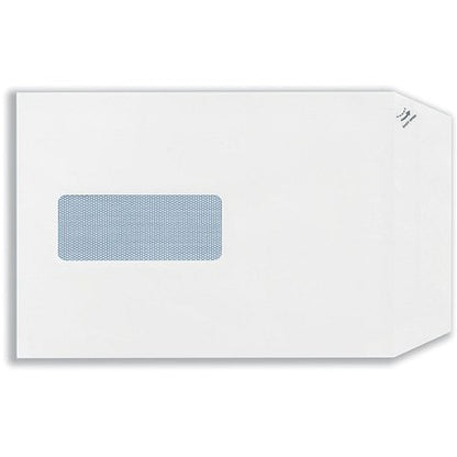 Plus Fabric C5 Pocket Envelopes with Window, White, Peel and Seal, 120gsm, Pack of 500