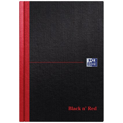 Black n' Red Casebound Notebook, A5, Ruled, 192 Pages, Pack of 5