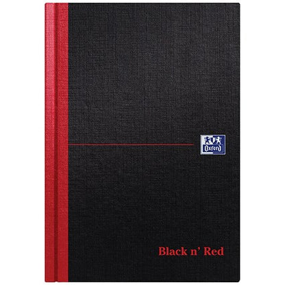 Black n' Red Casebound Notebook, A5, Ruled, 192 Pages, Pack of 5