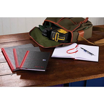 Black n' Red Casebound Notebook, A5, Ruled, 192 Pages, Pack of 5
