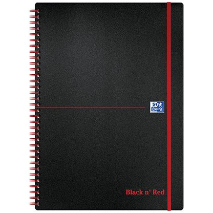 Black n' Red Wirebound Polypropylene Notebook, A4, Ruled, 140 Pages, Pack of 5