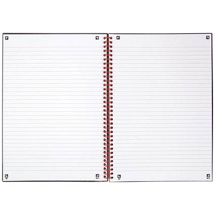 Black n' Red Wirebound Polypropylene Notebook, A4, Ruled, 140 Pages, Pack of 5