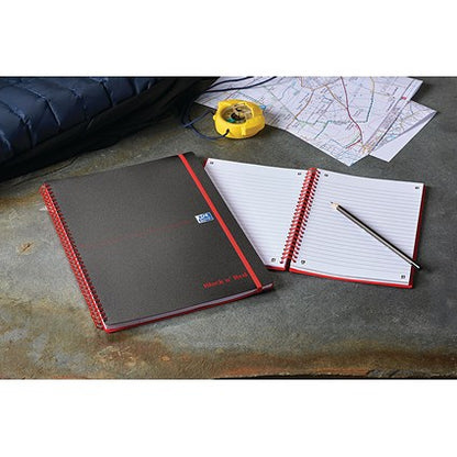 Black n' Red Wirebound Polypropylene Notebook, A4, Ruled, 140 Pages, Pack of 5