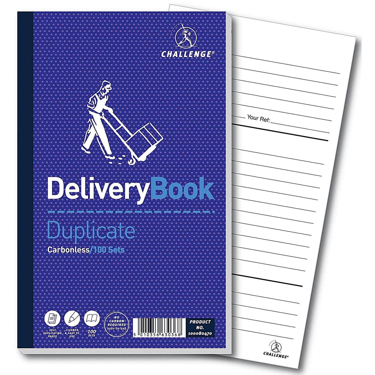 Challenge Carbonless Delivery Note Duplicate Book, 100 Sets, 210x130mm, Pack of 5