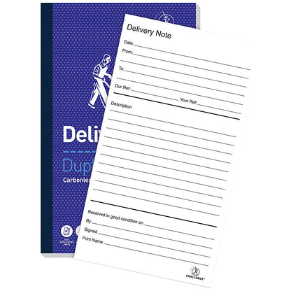 Challenge Carbonless Delivery Note Duplicate Book, 100 Sets, 210x130mm, Pack of 5