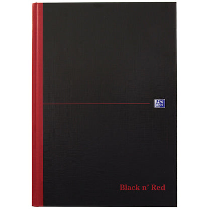 Black n' Red Casebound Notebook, A4, Narrow Ruled, 192 Pages, Pack of 5