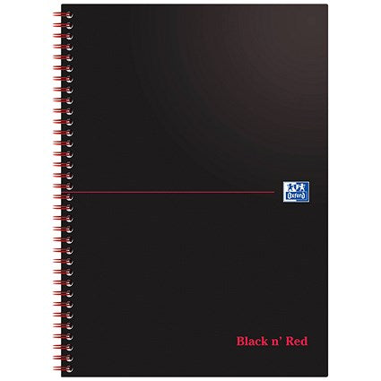 Black n' Red Soft Cover Wirebound Notebook, A4, Perforated & Ruled, 100 Pages, Pack of 10