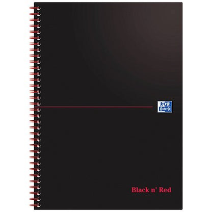 Black n' Red Soft Cover Wirebound Notebook, A4, Perforated & Ruled, 100 Pages, Pack of 10