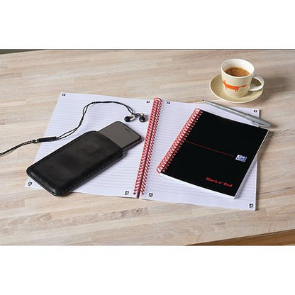 Black n' Red Soft Cover Wirebound Notebook, A4, Perforated & Ruled, 100 Pages, Pack of 10