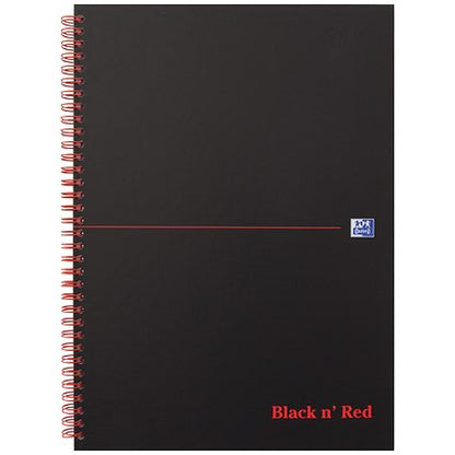 Black n' Red Wirebound Notebook, A4, Ruled & Perforated, 140 Pages, Pack of 5