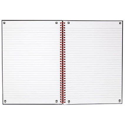 Black n' Red Wirebound Notebook, A4, Ruled & Perforated, 140 Pages, Pack of 5