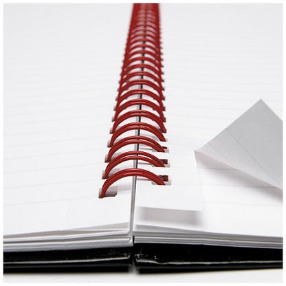 Black n' Red Wirebound Notebook, A4, Ruled & Perforated, 140 Pages, Pack of 5