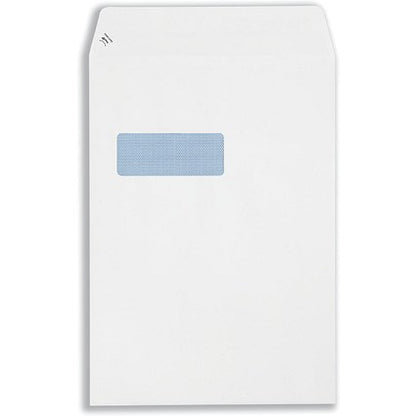 Plus Fabric C4 Pocket Envelopes with Window, Self Seal, 120gsm, White, Pack of 250