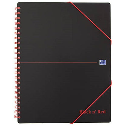 Black n' Red Plastic Wirebound Meeting Book, A4+, Ruled & Perforated, 160 Pages, Pack of 5