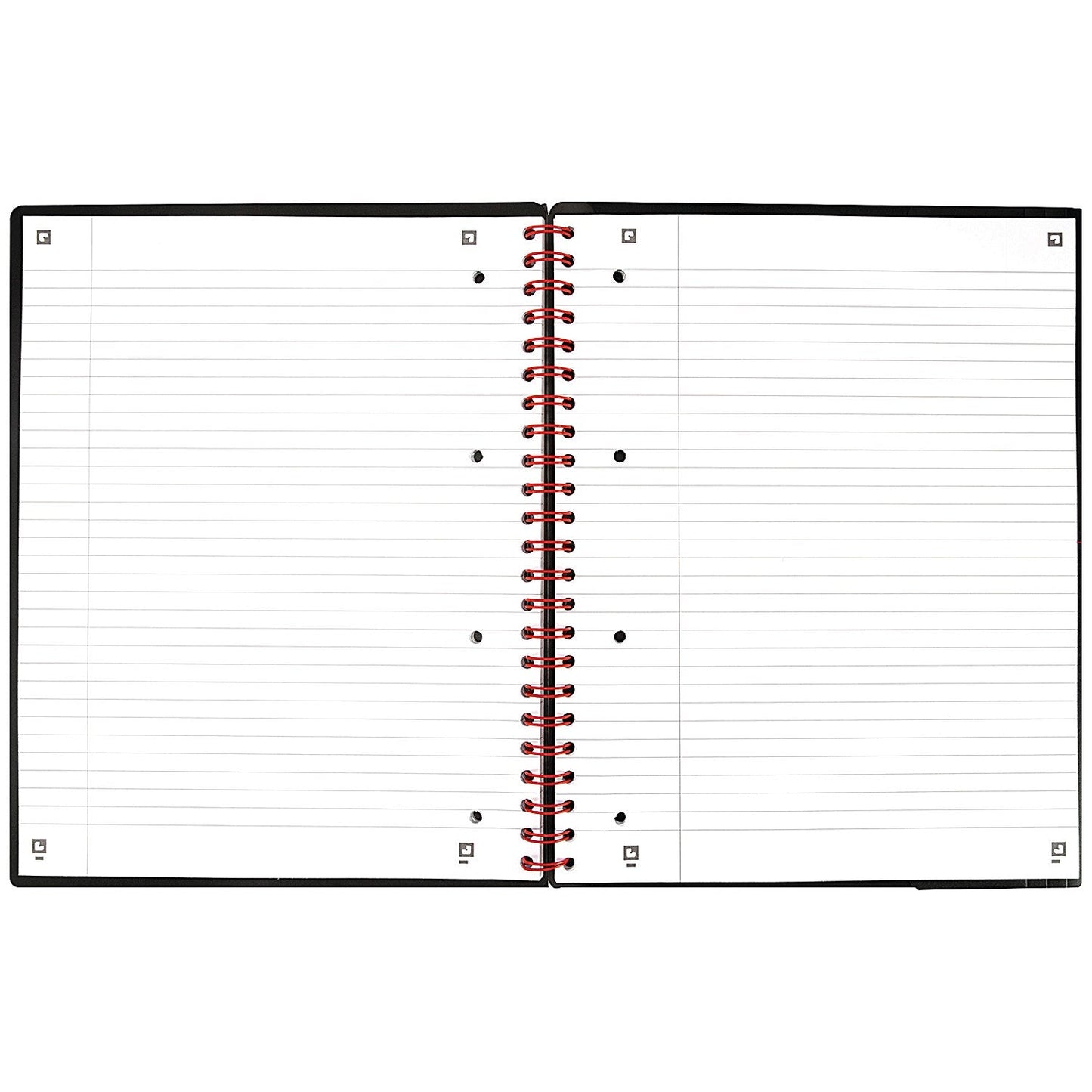 Black n' Red Plastic Wirebound Meeting Book, A4+, Ruled & Perforated, 160 Pages, Pack of 5