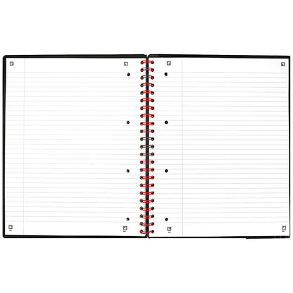 Black n' Red Plastic Wirebound Meeting Book, A4+, Ruled & Perforated, 160 Pages, Pack of 5