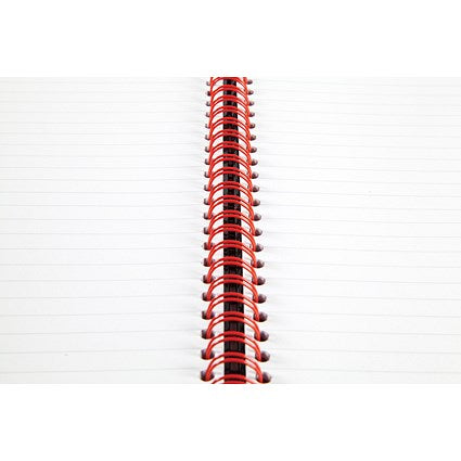 Black n' Red Recycled Wirebound Notebook, A4, Ruled, 140 Pages, Pack of 5