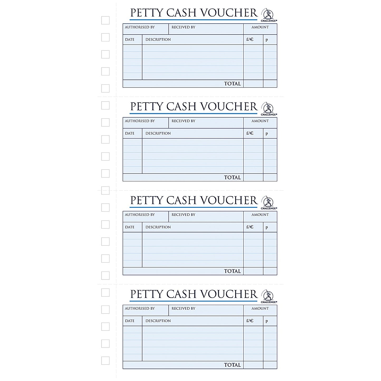 Challenge Carbonless Wirebound Duplicate Petty Cash Book, 200 Sets, 280x141mm, Pack of 1