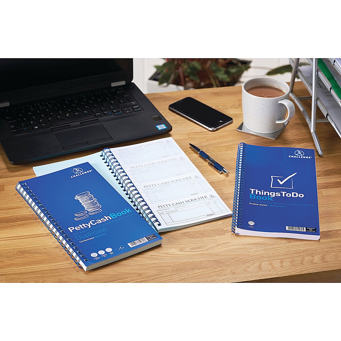 Challenge Carbonless Wirebound Duplicate Petty Cash Book, 200 Sets, 280x141mm, Pack of 1
