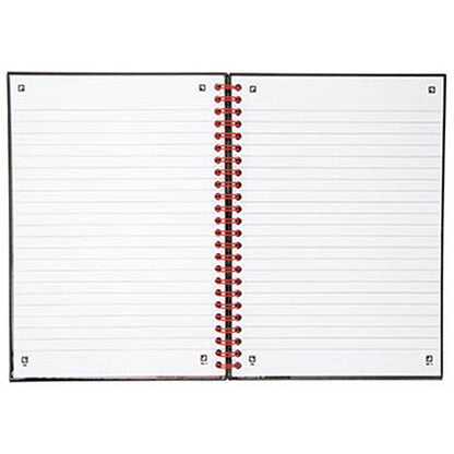 Black n' Red Wirebound Notebook, A5, Margin Ruled & Perforated, 140 Pages, Pack of 5