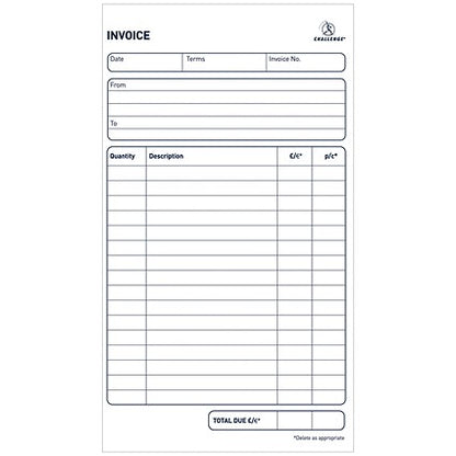 Challenge Carbonless Invoice Duplicate Book, Without VAT, 100 Sets, 210mm x 130mm, Pack of 5