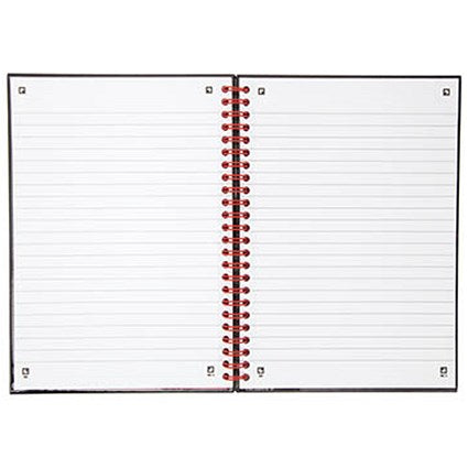Black n' Red Recycled Wirebound Polypropylene Notebook, A5, Ruled & Perforated, 140 Pages, Pack of 5